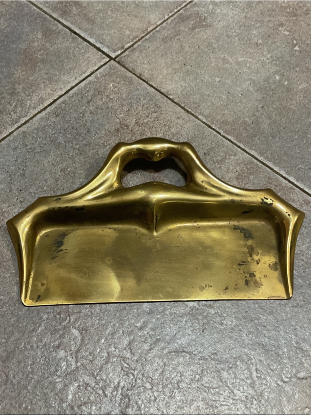 Brass Decorative Silent Butler or Crumb Catcher. - Gold Tone